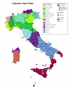 dialects in Italy, linguistic map of Italy