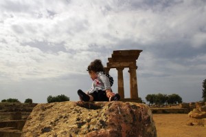 My Daughter Demetra in front of the Temple to...Demetra!