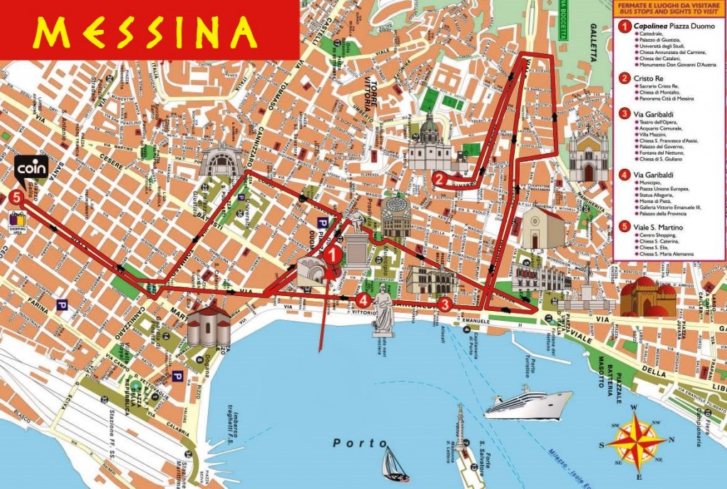 messina tourist map