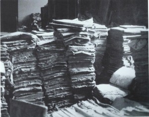 Flooded books at the National Library