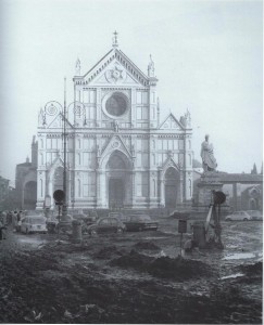 santa croce in florence after the flood of 1966